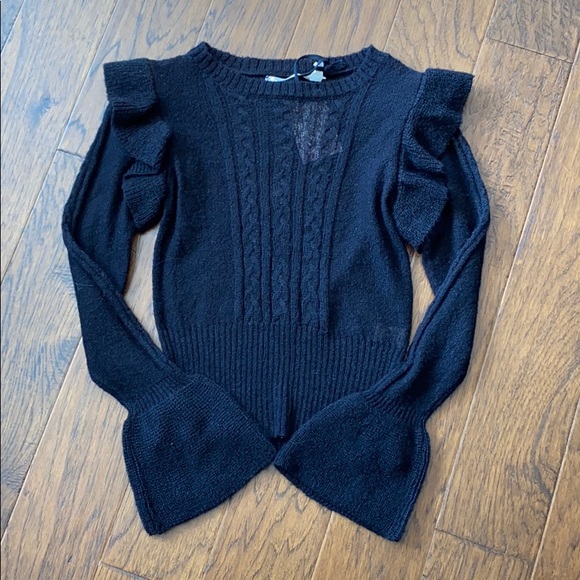 Chelsea & Violet Black Ruffle Statement Sweater🥨 - Picture 5 of 6